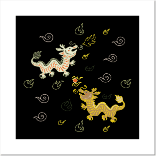 Oriental Dragons Posters and Art